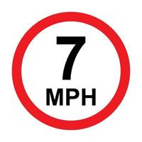 7 MPH road traffic sign icon vector for graphic design, logo, website, social media, mobile app, UI illustration