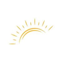 un medio sol está poniendo el concepto de puesta de sol de vector de icono hacia abajo para diseño gráfico, logotipo, sitio web, medios sociales, aplicación móvil, ilustración de interfaz de usuario