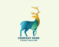 logotipo de ciervo con combinación de colores degradados vector
