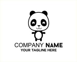 cute and cute panda doll vector logo