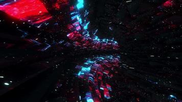 Abstract loop 3D futuristic hyperspace warp energy tunnel video
