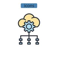 iconos de diferencia temporal símbolo elementos vectoriales para web infográfico vector