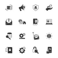 conjunto de iconos de ciberseguridad. elementos de vector de símbolo de paquete de ciberseguridad para web infográfico