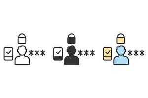 two factor authentication icons  symbol vector elements for infographic web