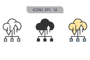 Cloud icons  symbol vector elements for infographic web