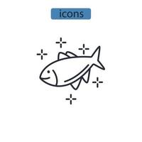 iconos de peces símbolo elementos vectoriales para web infográfico vector