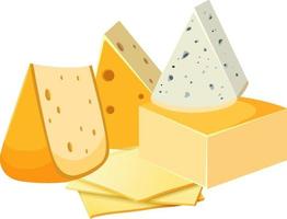 Four different cheeses vector