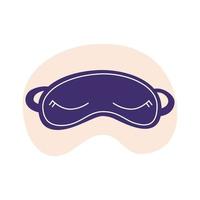 Purple sleeping mask. Flat vector illustration in trendy colors, isolated on a white background.