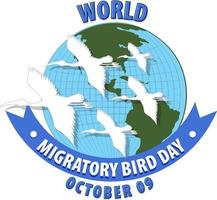 diseño de banner del día mundial de las aves migratorias vector