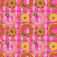 Sweet doughnut cartoon seamless pattern vector