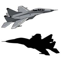 diseño de vector de ilustración de avión de combate ruso mig