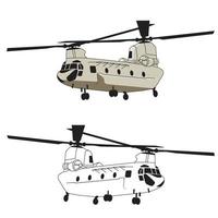 military helicopter transportation vector design