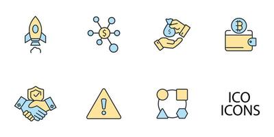 Initial Coin Offering  icons set . Initial Coin Offering  pack symbol vector elements for infographic web