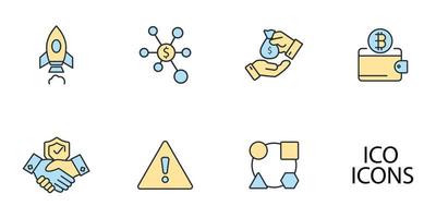 Initial Coin Offering  icons set . Initial Coin Offering  pack symbol vector elements for infographic web