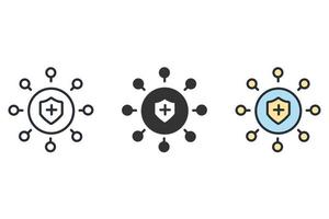 iconos de seguridad de red simbolizan elementos vectoriales para web infográfico vector