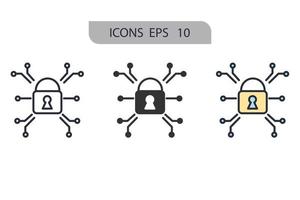 Los iconos de los ataques adversarios simbolizan los elementos vectoriales para la web infográfica. vector