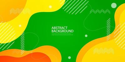 modern premium colorful wavy abstract background with gradient green and orange soft color on background. Eps10 vector