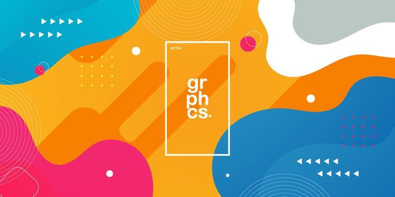 abstract blue,pink and orange background with fluid shapes composition.Eps10 vector