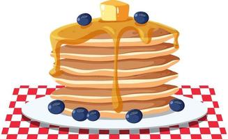Blueberry pancake with melted butter vector