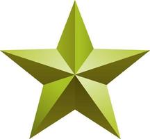 3D metal star isolated vector