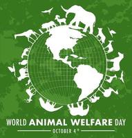 World Animal Welfare Day Concept Vector