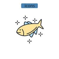 iconos de peces símbolo elementos vectoriales para web infográfico vector