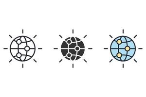 iconos de redes globales simbolizan elementos vectoriales para la web infográfica vector