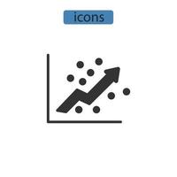 iconos de regresión lineal simbolizan elementos vectoriales para web de infografía vector