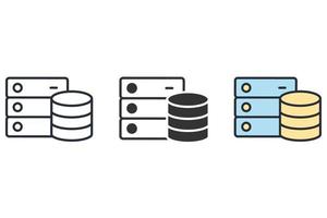 iconos de base de datos símbolo elementos vectoriales para web infográfico vector