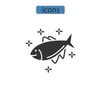 iconos de peces símbolo elementos vectoriales para web infográfico vector