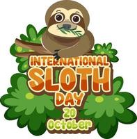 International sloth day banner concept vector