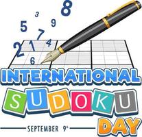 plantilla de póster del día internacional del sudoku vector