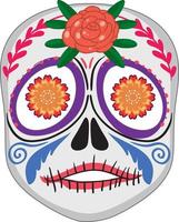 Mexican painted skull isolated vector