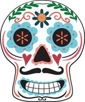 Mexican painted skull isolated vector