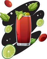 Isolated bloody mary cocktail on white background vector