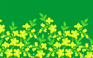 Yellow flowers pattern background vector