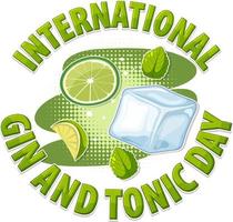diseño de banner del día internacional del gin tonic vector