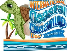 cartel del día internacional de la limpieza costera vector