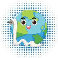 Earth planet cartoon character vector