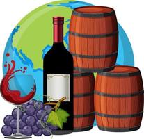 Drinking red wine concept vector