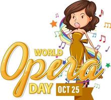 World Opera Day Banner Concept Vector