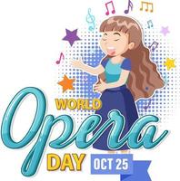 World Opera Day Banner Concept Vector