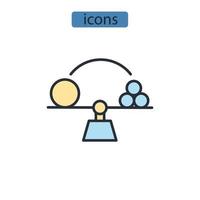 Los iconos de metaaprendizaje simbolizan los elementos vectoriales para la web infográfica. vector