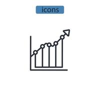 elementos de vector de símbolo de iconos de datos de muestra para web de infografía