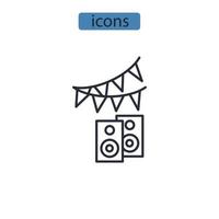 elementos de vector de símbolo de iconos de fiesta para web de infografía