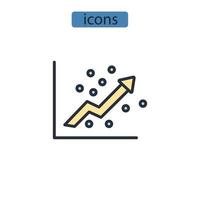 iconos de regresión lineal simbolizan elementos vectoriales para web de infografía vector