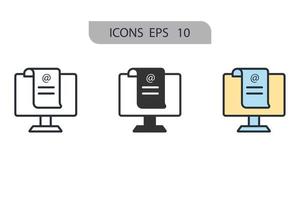 iconos de correo electrónico símbolo elementos vectoriales para web infográfico vector