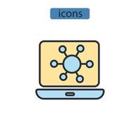 iconos de red símbolo elementos vectoriales para web infográfico vector