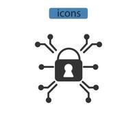 Los iconos de los ataques adversarios simbolizan los elementos vectoriales para la web infográfica. vector