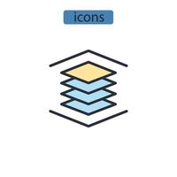 iconos multicapa símbolo elementos vectoriales para web infográfico vector